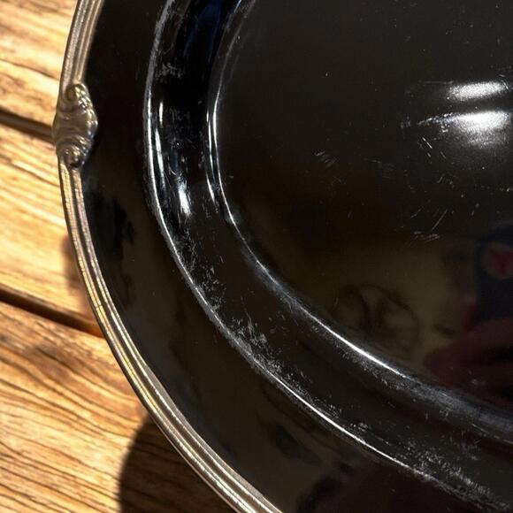Certified International Embassy Black Platter Karidesign 1 Oval & 2 Round - Picture 3 of 9